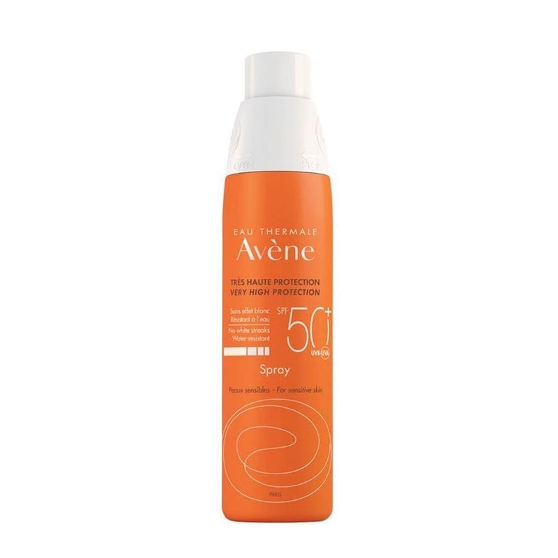 Avene Eau Thermale SPF 50+ Sunscreen Spray: High Protection for Sensitive Skin, Water & Sweat Resistant, Broad Spectrum UVA/UVB Defense