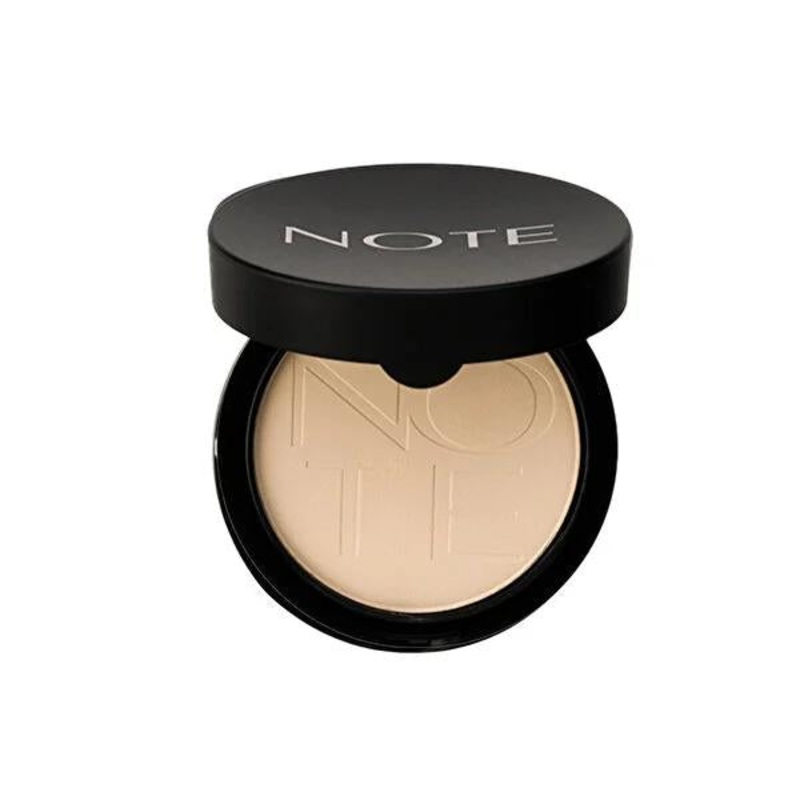 Note Luminous Silk Compact Powder 01 Beige: Matte Finish, Long Lasting, Argan Oil Infused – Smooth Skin & Reduce Shine