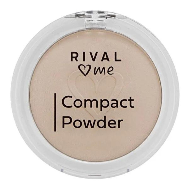 Rival Loves Me Compact Powder No:01 Porcelain – Matte Finish, Dermatologically Tested, Silky Smooth Skin
