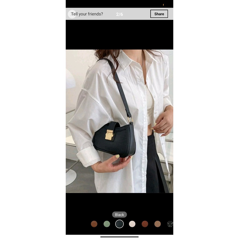 Shein Metal Decor Crocodile Embossed Shoulder Bag