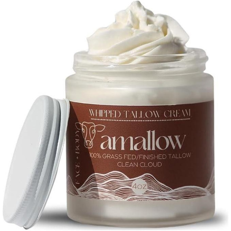 Amallow 100% Grass-Fed Beef Tallow – 120ml (Clean Cloud) | Deep Hydration & Skin Healing