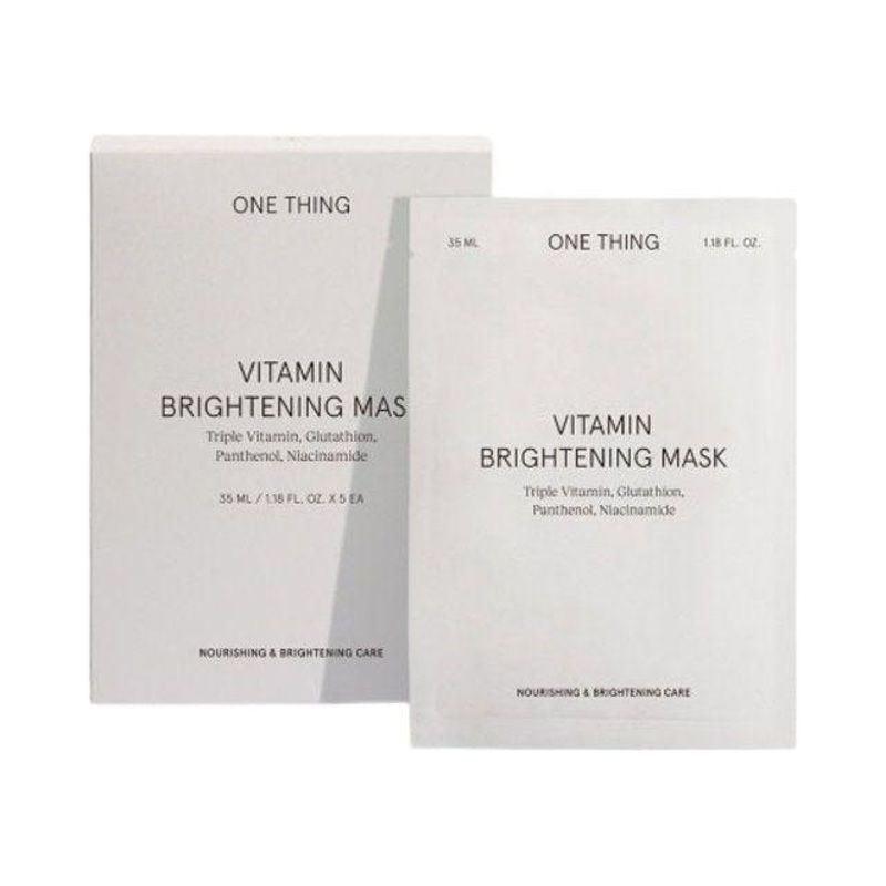 ONE THING Vitamin Brightening Mask  5 Sheets | Glow-Boosting Sheet Masks with 80% Green Tangerine Extract