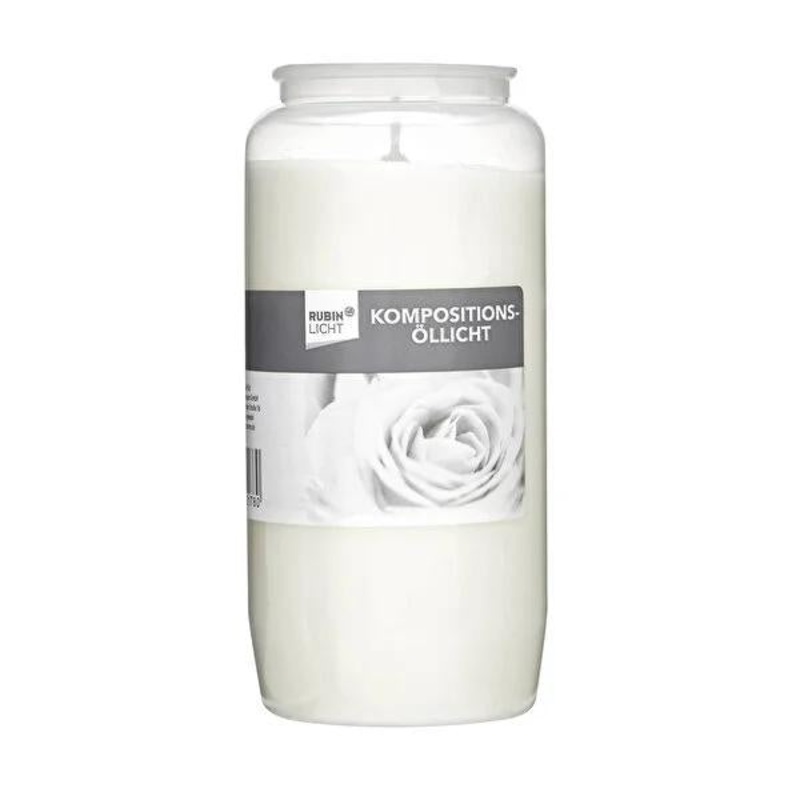 Rubin Licht Beyaz Mum No: 7 – Long-Lasting Outdoor Candle with 110 Hours Burn Time