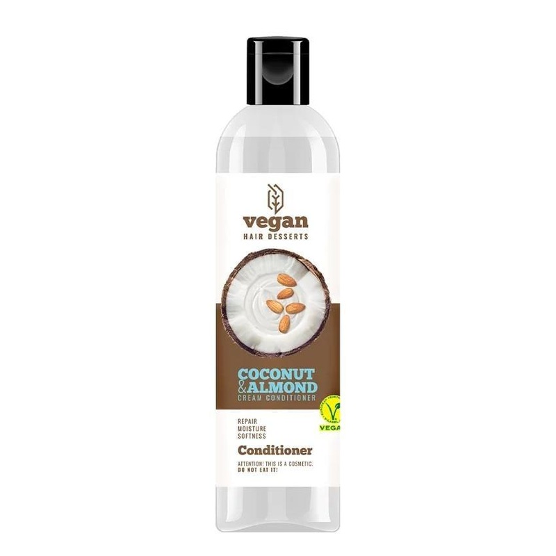 Vegan Hair Dessert: Coconut & Almond Cream Conditioner – Deeply Moisturizes, Repairs Dry & Damaged Hair – Natural Vegan Hair Care