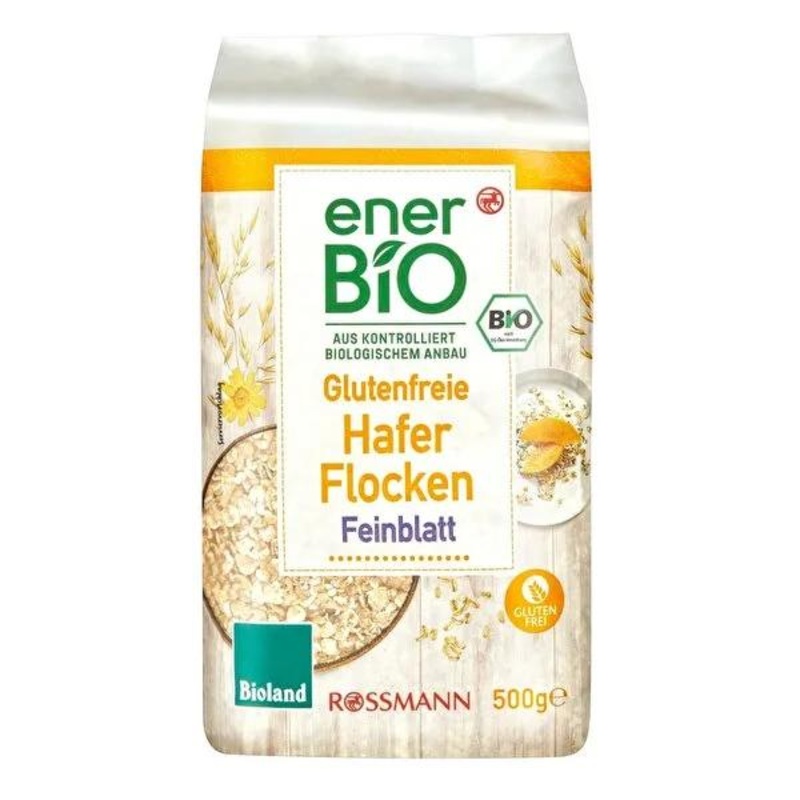 Enerbio Gluten-Free Organic Oat Flakes – High in Fiber, Beta-Glucans, Vegan Breakfast Cereal