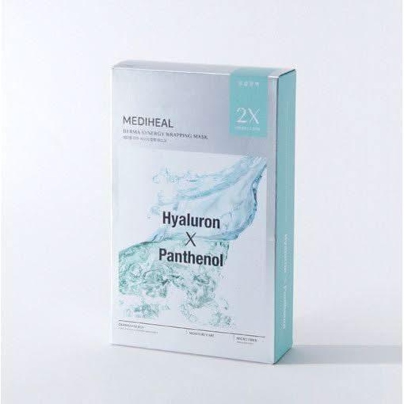 MEDIHEAL Derma Synergy Wrapping Mask Sheet  10 Count | Hyaluron + Panthenol for Deep Hydration & Skin Barrier Repair