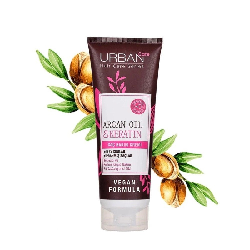 Urban Care Argan Oil Keratin Hair Care Cream – Nourishing, Repairing, and Shine Enhancement for Dry, Damaged Hair – 250ml