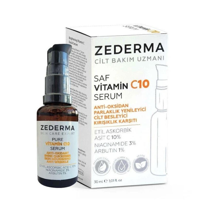 Zederma Vitamin C10 Serum – Brightening & Anti-Aging Antioxidant Skincare Serum for Uneven Skin Tone, 1.01 fl oz
