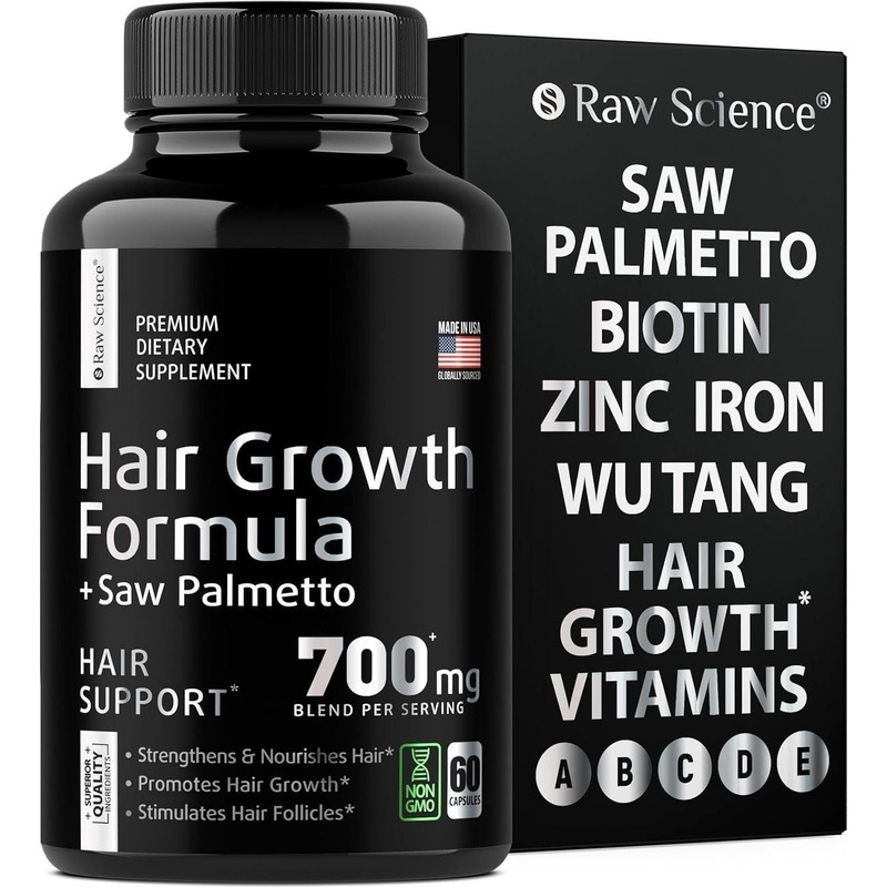 Raw Science Hair Growth Vitamins: Saw Palmetto  60 Capsules | Advanced Hair Support Formula for Fuller, Healthier Hair