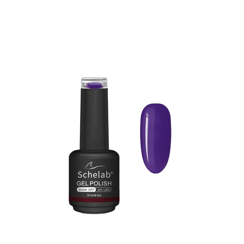 Schelab One Step Gel Nail Polish 15ml – Purple, Long-Lasting Gel Polish for At-Home Nail Care