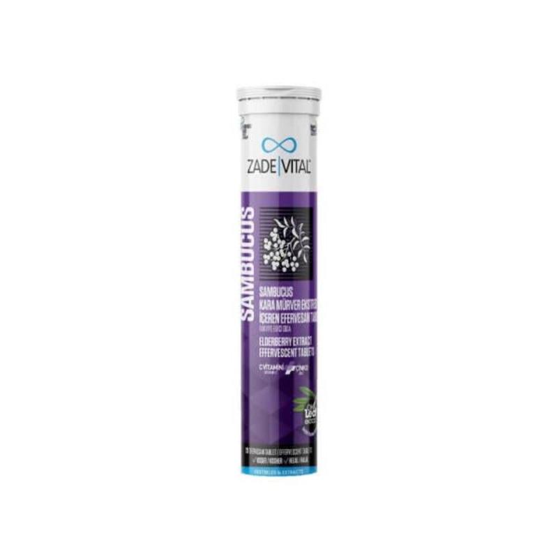 Zade Vital Elderberry Immune Support Supplement: Vitamin C, Zinc & Olive Leaf – Effervescent Tablets for Cold & Flu Defense