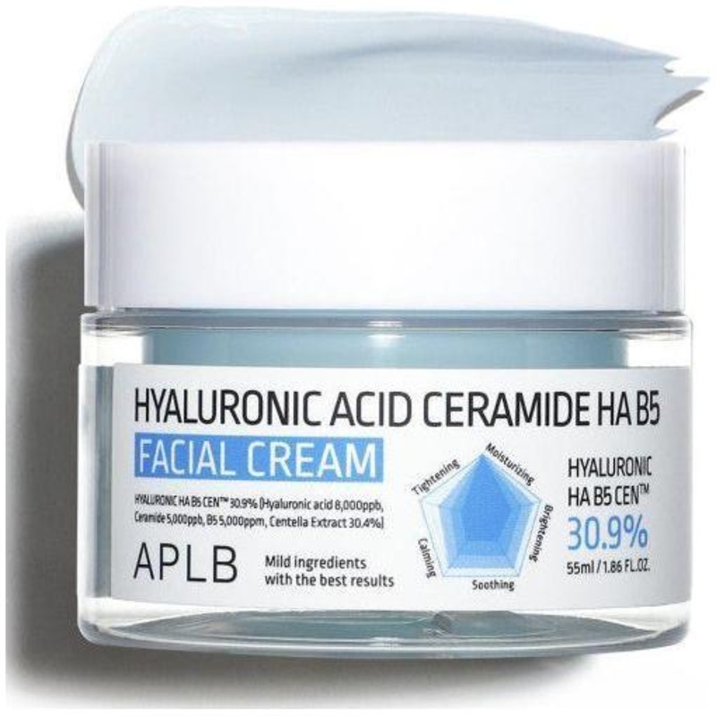 APLB Hyaluronic Acid Ceramide HA B5 Facial Cream  55ml | Deep Hydration & Skin Barrier Repair Moisturiser