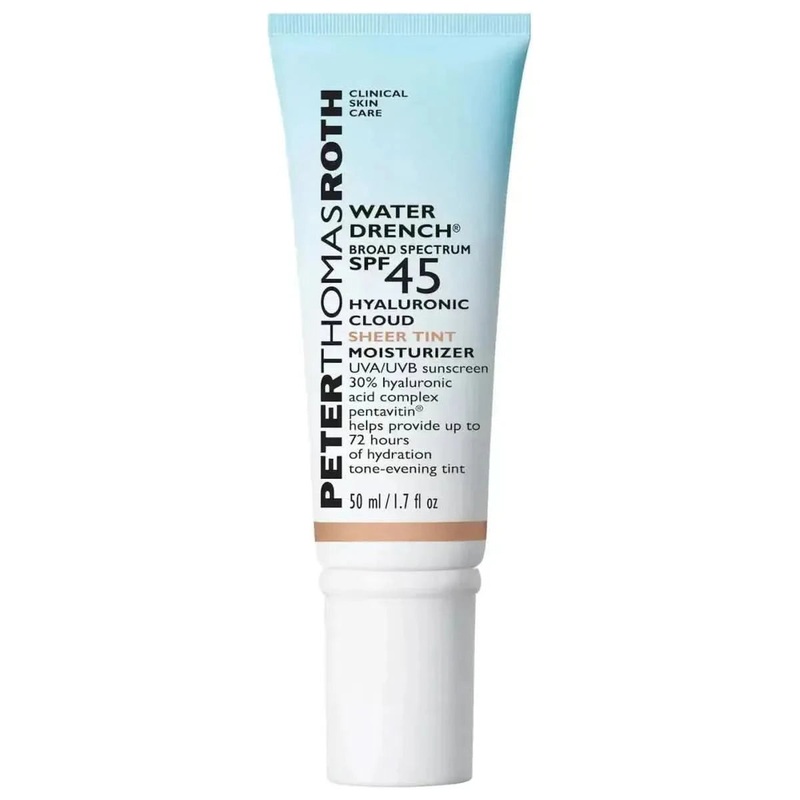Peter Thomas Roth Water Drench Hyaluronic Cloud Sheer Tint Moisturizer SPF 45  50ml | Lightweight Hydrating Sunscreen
