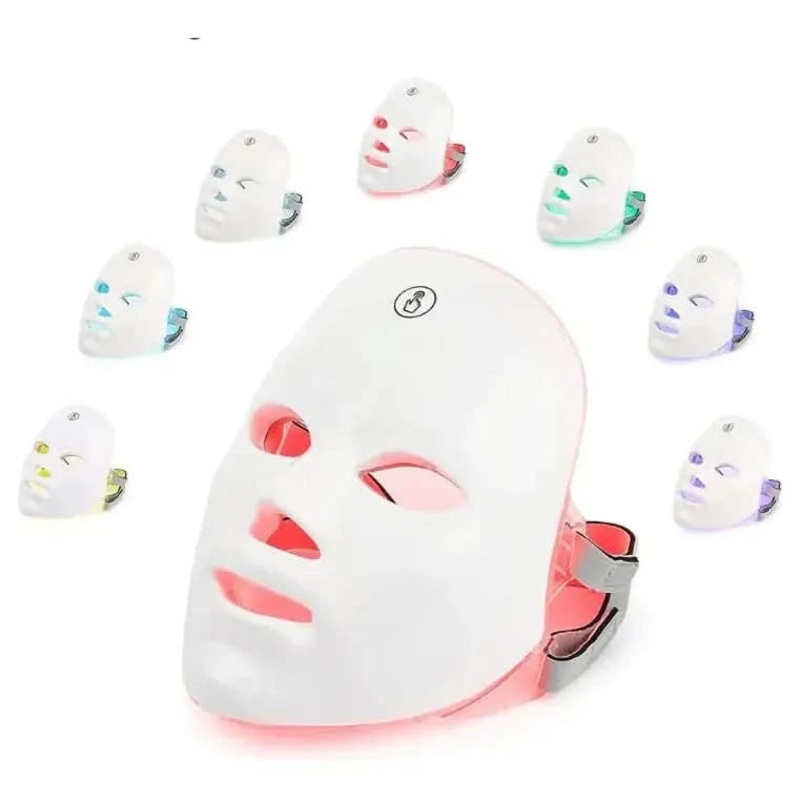 7 Colors Cycle Beauty Mask  LED Light Therapy for Glowing Skin White No Box
