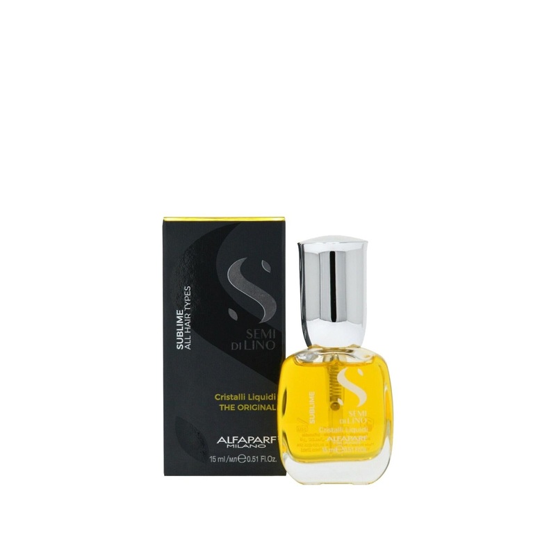 Alfaparf Semi Di Lino Sublime Cristalli Liquidi Hair Serum: Ultimate Shine, Frizz Control & Smoothing Treatment – 0.51 fl oz