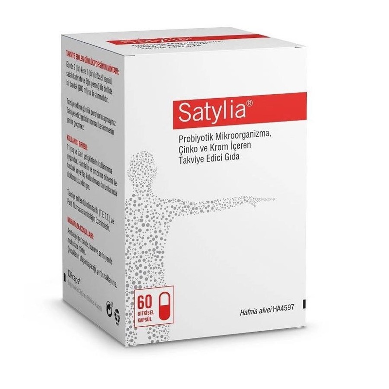 Satylia Probiyotik 60 Kapsl – Probiotic Supplement with Zinc and Chromium for Digestive Health Support