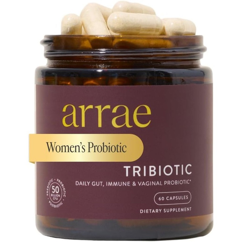 Arrae Tribiotic Womens Probiotic  60 Capsules | Gut, Vaginal, Skin & Immune Health Support