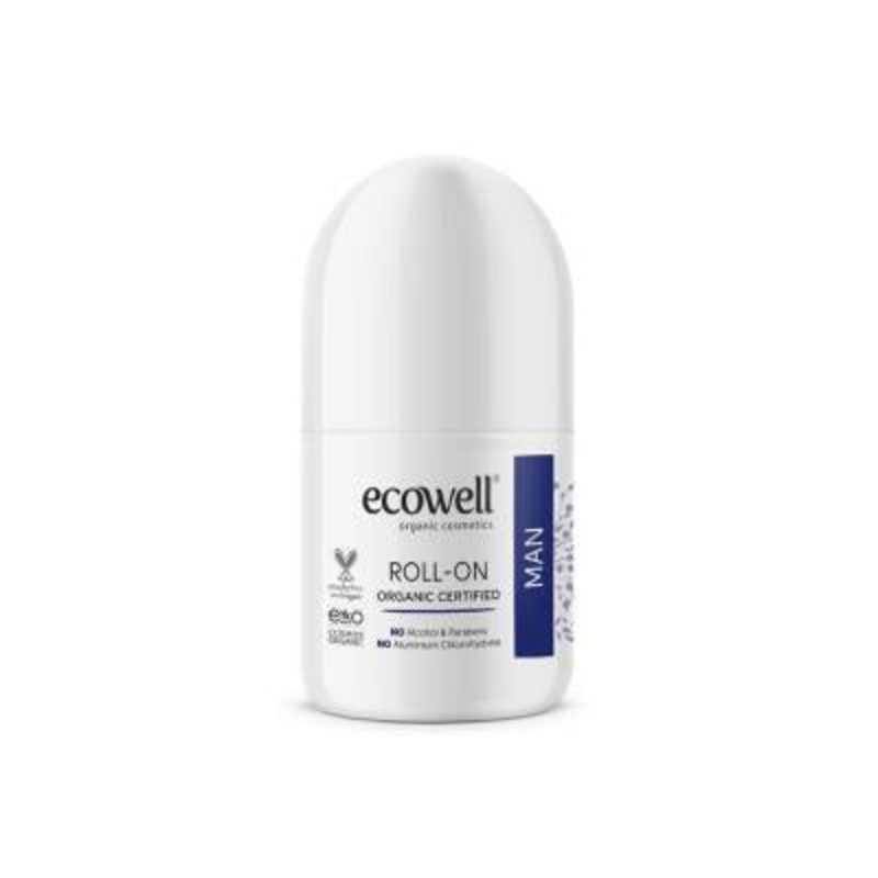 Ecowell Cosmos Organik Certified Organic Roll-On Deodorant for Men – Natural, Long-Lasting Odor Protection, Non-Sticky & Paraben-Free
