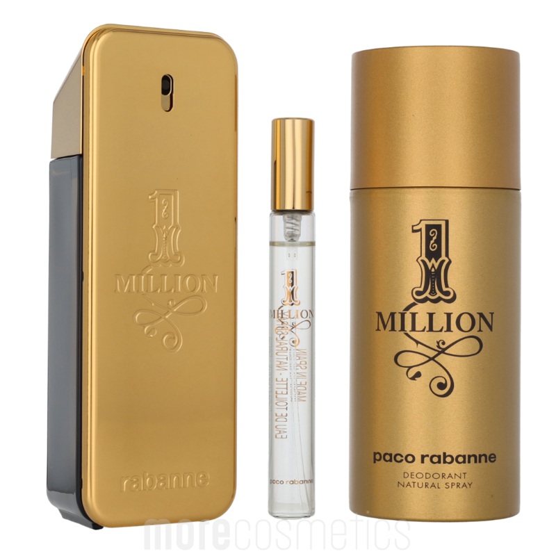 Paco Rabanne 1 Million Giftset Edt Spray 100 ml/Deo Spray 150 ml/Edt Travel Spray 10ml