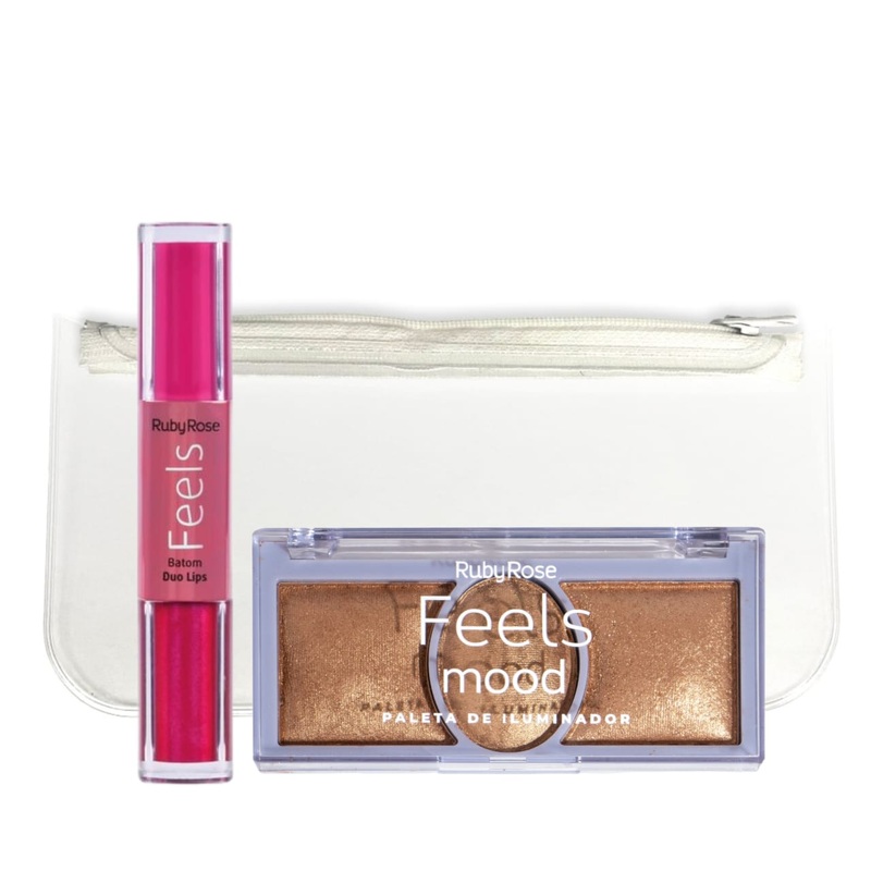 Ruby rose Highlighter Palette Feels Mood (HB-7530) + Duo Sculpt(Hb- 8225-Random ) + FREE POUCH