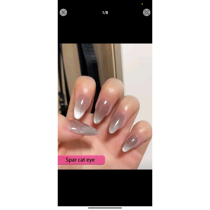 Shein 24pcs holographic almond shaped nails