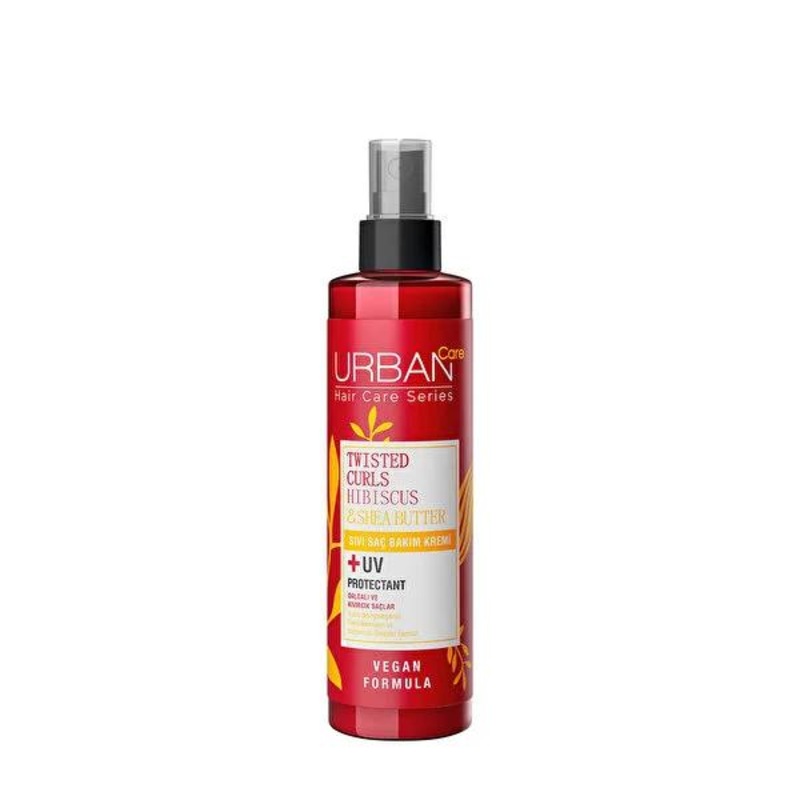 Urban Care Twisted Curls Leave-In Conditioner: Hibiscus & Shea Butter for Frizz Control & Defined Curls, Paraben-Free, 6.76 fl oz