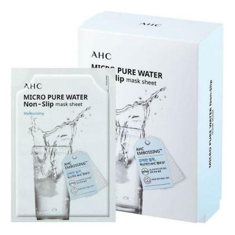 AHC Micro Pure Water Non-Slip Mask Sheet SET 33ml X 10 Sheets | Hydrating & Revitalizing Treatment