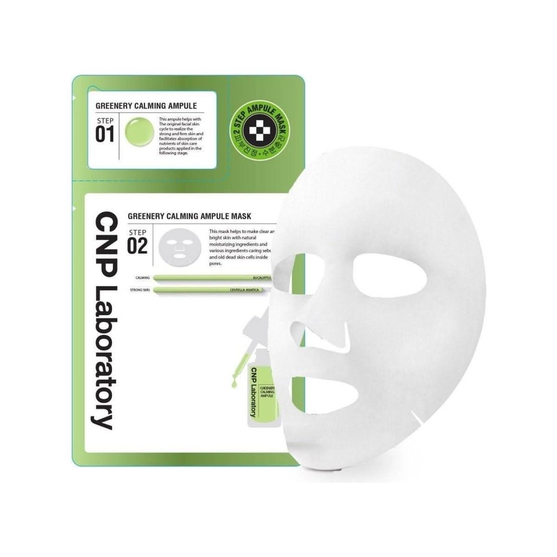 CNP 2-Step Greenery Calming Ampule Mask | Hydrating & Soothing Care