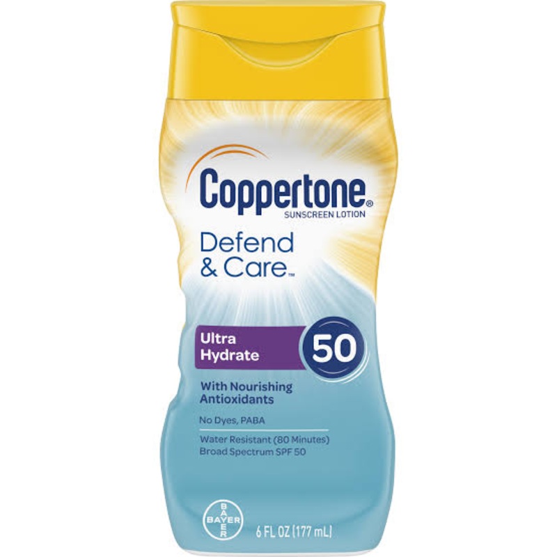 Coppertone Defend & Care Ultra Hydrate Sunscreen Lotion SPF 50 6 oz