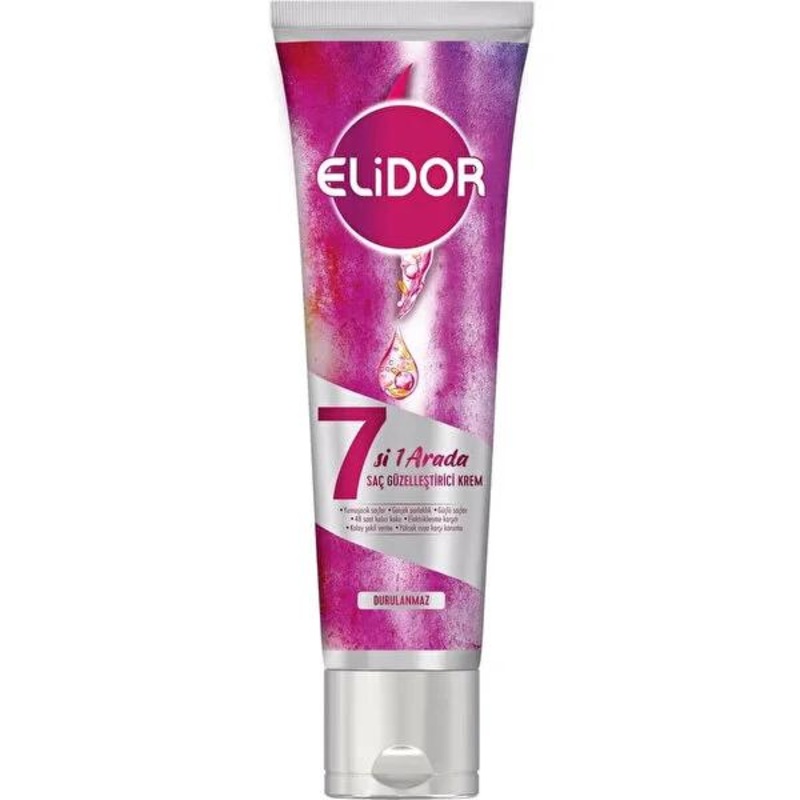 Elidor 7-in-1 Leave-In Hair Cream: Softens, Shines, Strengthens, Protects From Heat & Frizz – Long Lasting Fragrance & Easy Styling