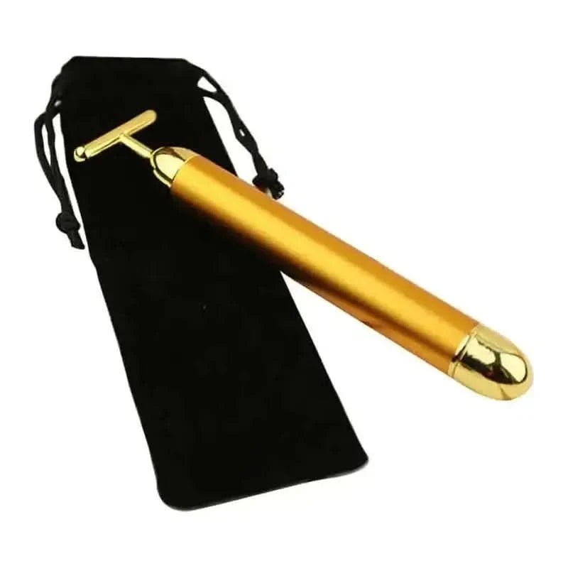 24K Gold Facial Roller Massager  Elevate Your Skincare Routine with Luxury No Bag