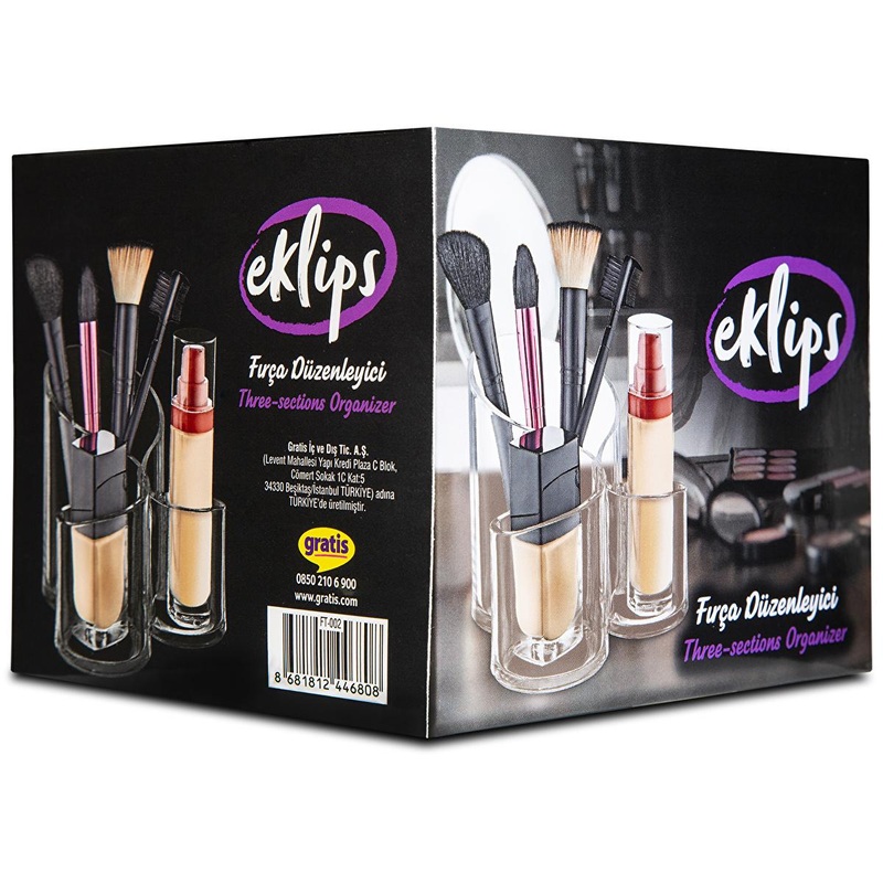 Eklips Makeup Brush Organizer: Clear Cosmetic Brush Holder & Storage | Keep Brushes Clean, Display & Easily Accessible
