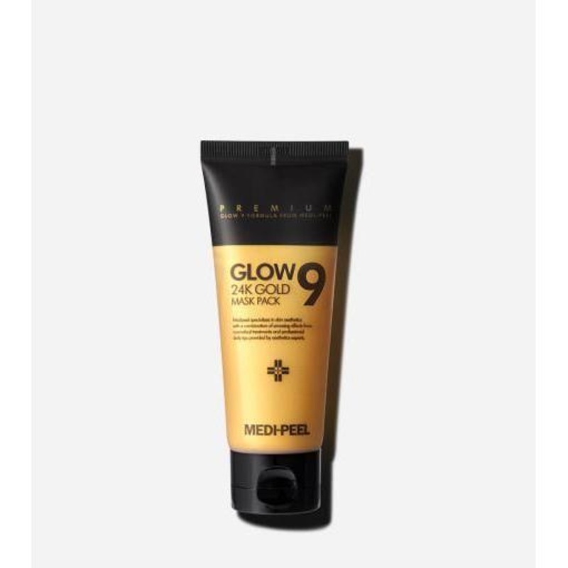 MEDIPEEL Glow 9 24K Gold Mask Pack  100ml  Luxury Deep Cleansing Mask with 24K Gold, Peptides & Hyaluronic Acid for Radiant, Firm Skin