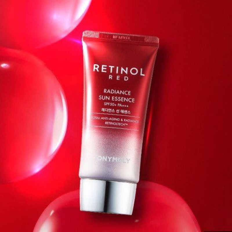 TONYMOLY Red Retinol Radiance Sun Essence  45ml | SPF50+ PA+++ Anti-Aging Daily Sunscreen with Retinoltech