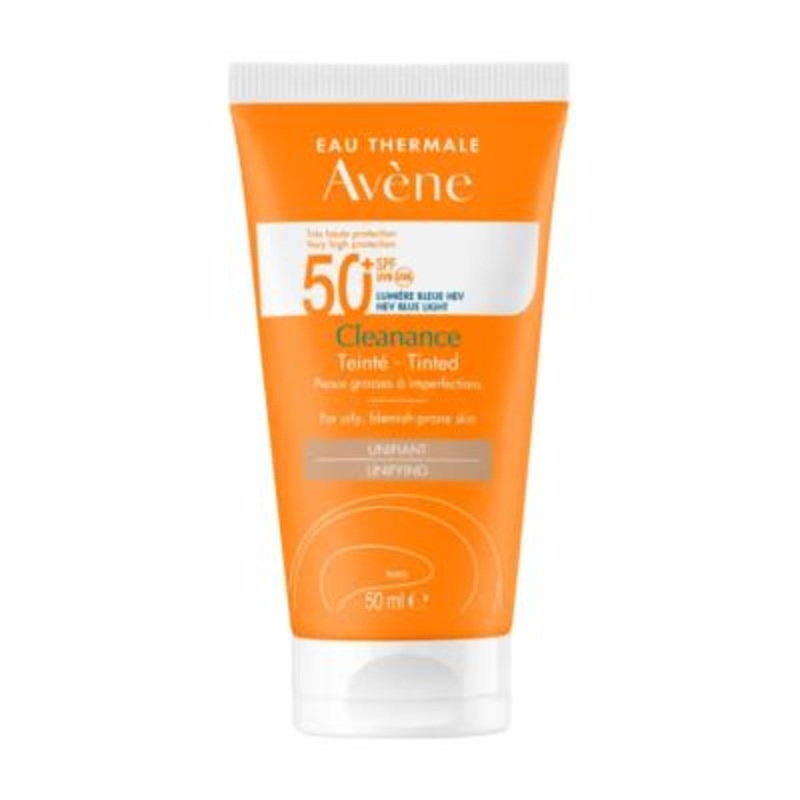 Avene Cleanance Tinted Unifying SPF50+ Tinted Sunscreen for Acne-Prone Skin – Broad Spectrum Protection, Unifies Skin Tone