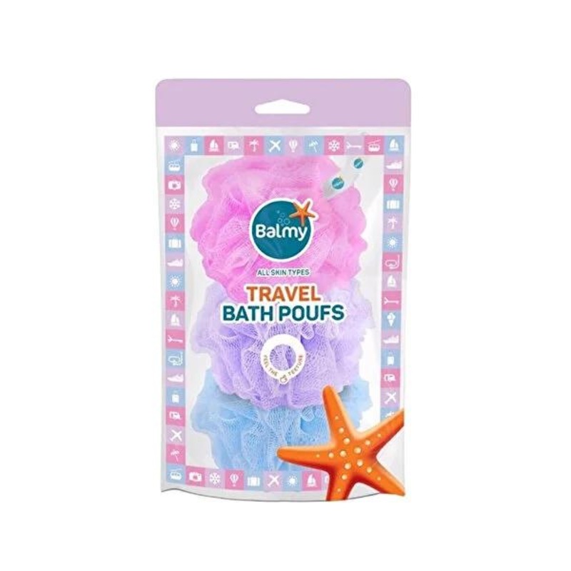 Balmy Bath Loofah 3-Pack: Exfoliating Shower Sponges for Soft & Clean Skin | Durable Body Scrubber Set