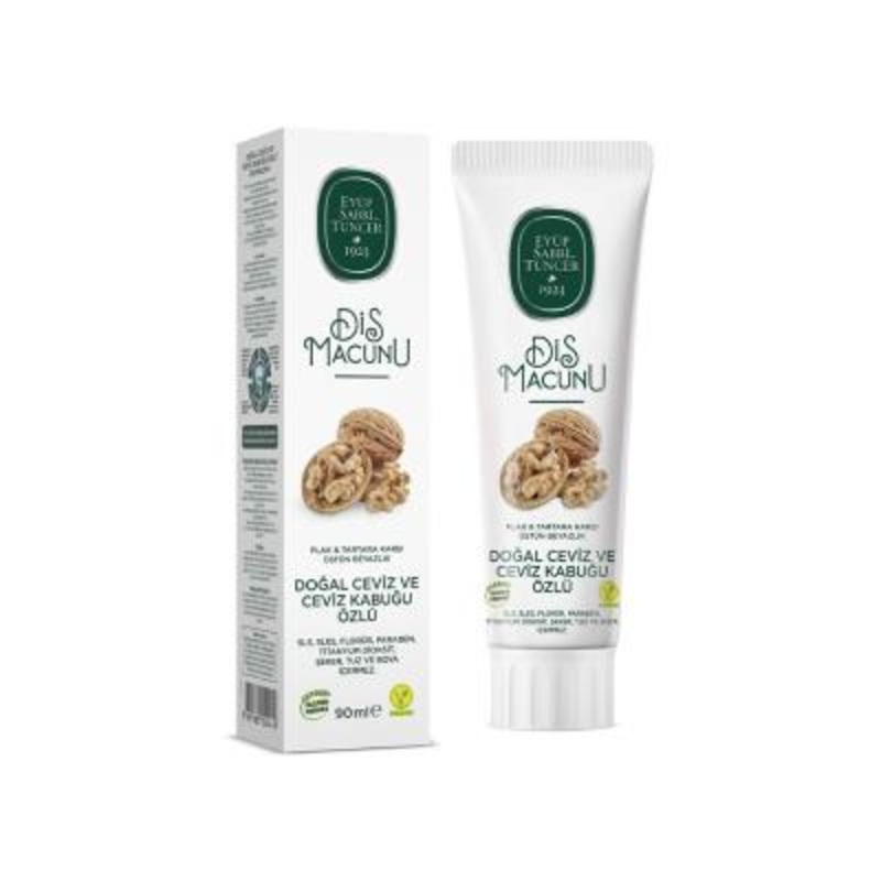 Eyp Sabri Tuncer Natural Walnut Extract Toothpaste – 3.04 fl oz, SLS & Fluoride Free, Organic Oral Care