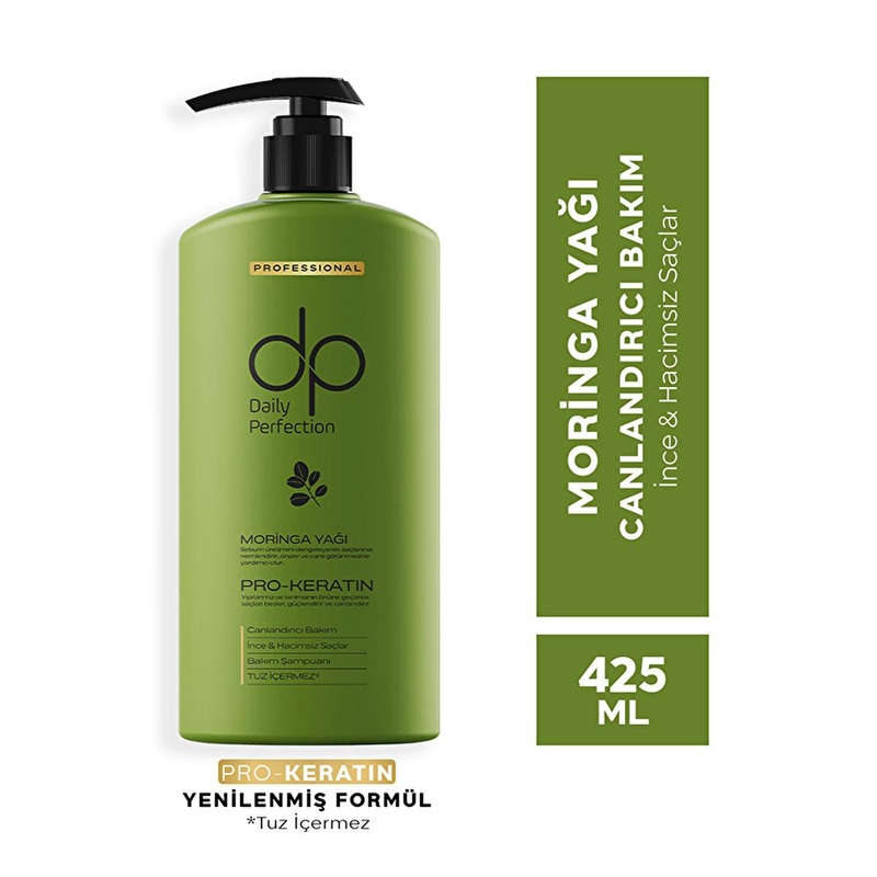 DP Moringa Oil Shampoo: Salt-Free, Keratin & Biotin Infused for Hair Strengthening, Shine & Anti-Hair Loss – 425ml