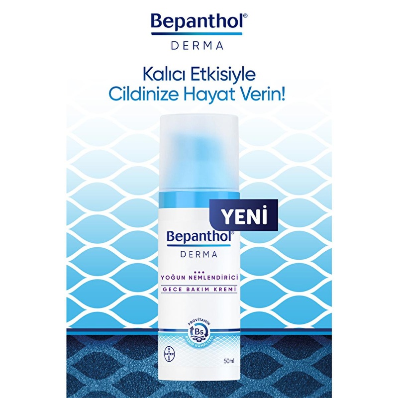 Bepanthol Derma Intense Moisturizing Night Face Cream – Repair & Soothe Dry Skin Overnight with Natural Oils for Facial Dryness Relief