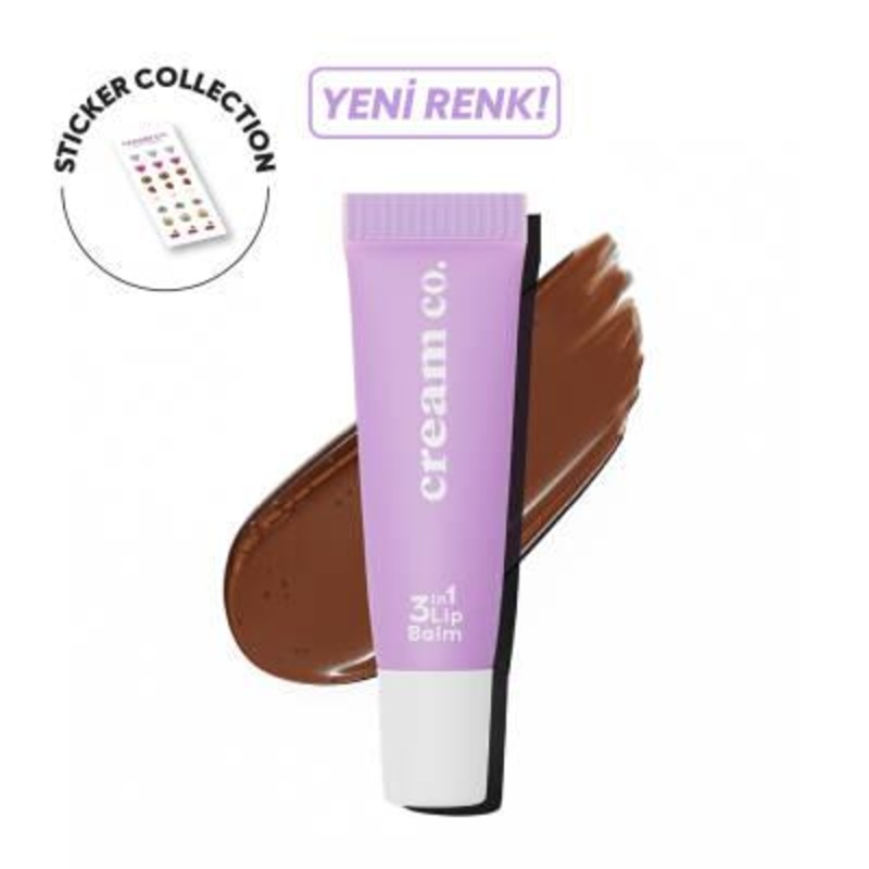 Cream Co. 3 in 1 Lip Balm – Hyaluronic Acid & Vegan Lip Care – Black Cherry Flavor