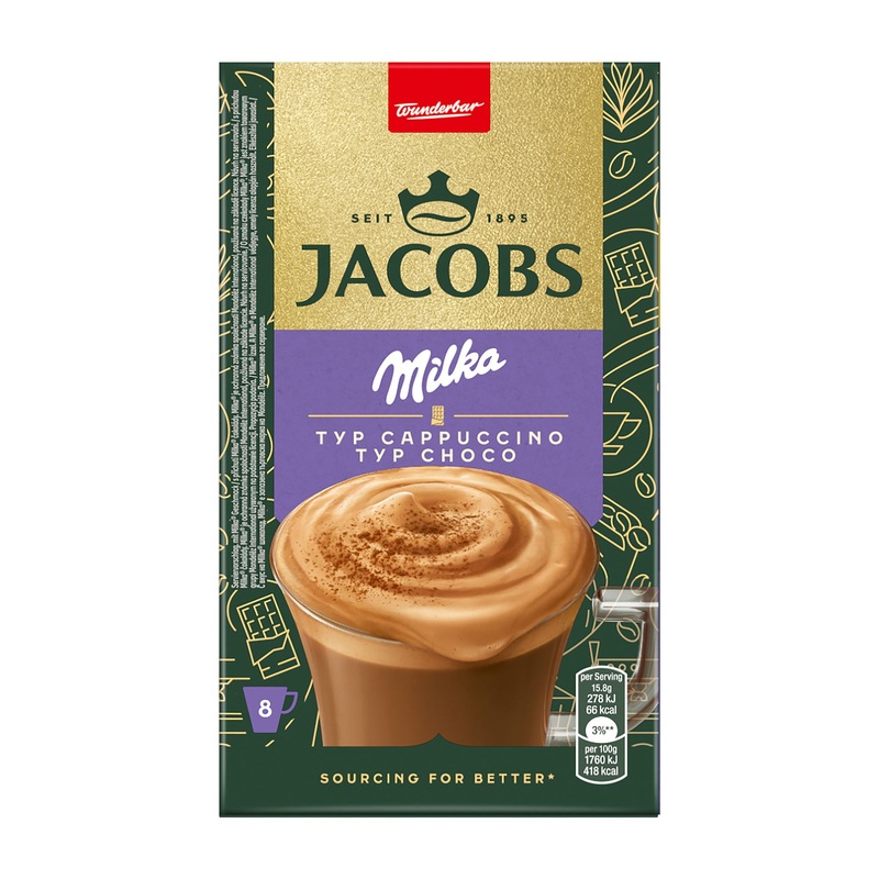 Jacobs Milka Choco instant cappuccino, 8 Count