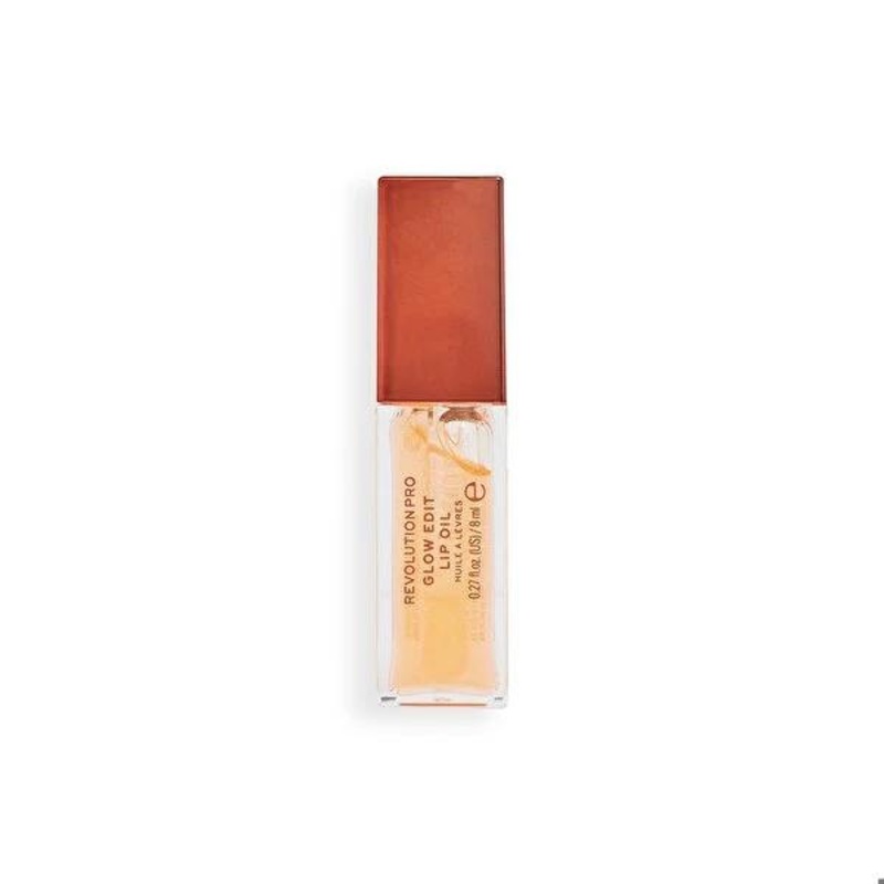 Revolution Pro Goddess Glow Orange Shimmer Lip Oil: Hydrating, Vegan, Cruelty-Free, Non-Sticky Lip Gloss with Jojoba & Vitamin E – Forever