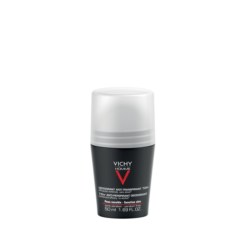 Vichy Vichy Homme Anti-Transpirant 72h Sweat Protection Roll-On Deodorant for Men with Sensitive Skin – Men’s Deodorant