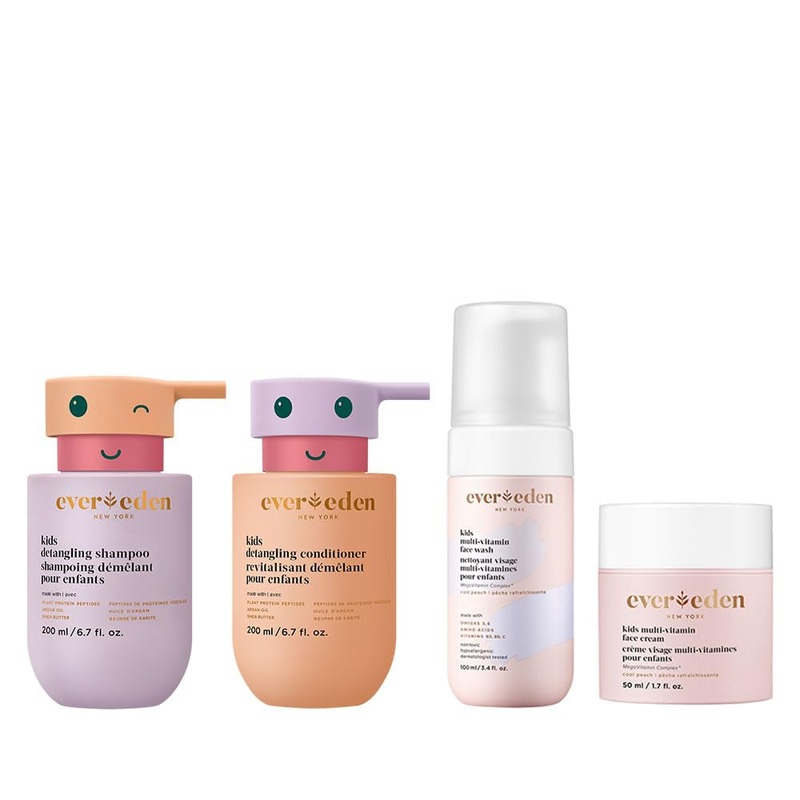 Evereden Kids Routine Bundle  Face & Hair Care Set | Clean, Gentle Skincare & Haircare for Children 3+