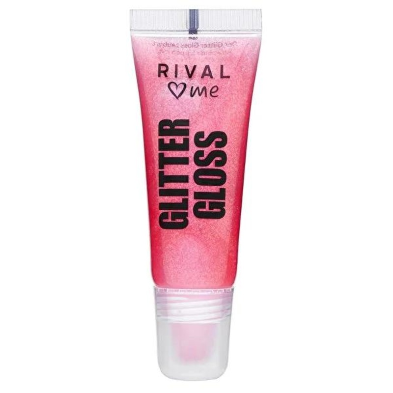 Rival Loves Me Vegan Glitter Lip Gloss No.03 – Nourishing, Silky Texture, Shiny Lips