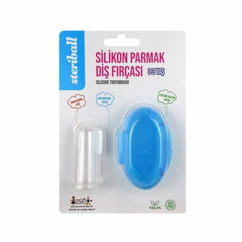 Steriball Silicone Finger Toothbrush for Babies 0-3 Years – Gentle Oral Care & Hygienic Storage | Baby Toothbrush