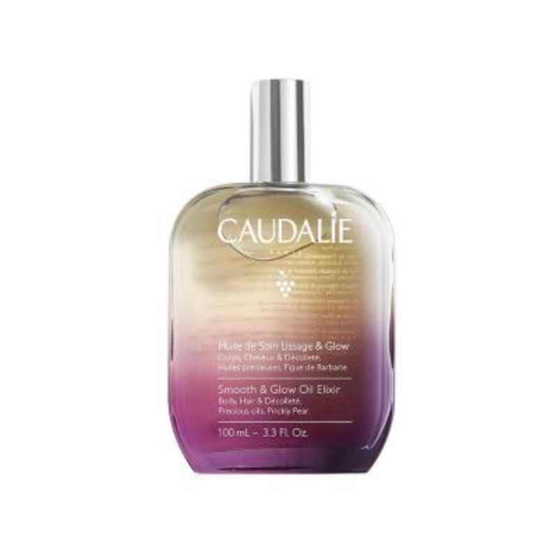 Caudalie Smoothing Radiance Body & Hair Oil: Argan, Grape Seed & Prickly Pear – Vegan, Non-Greasy Body and Hair Elixir for All Skin Types