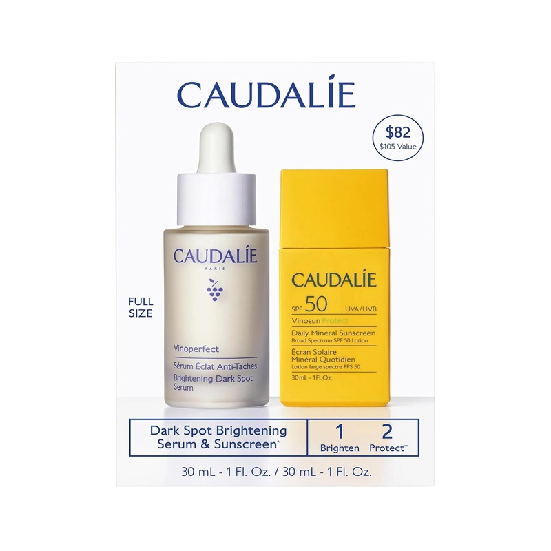 Caudalie Vinoperfect Dark Spot Brightening Serum & Sunscreen SPF 50 Set SET