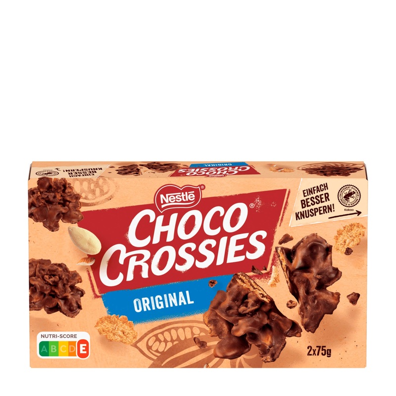 Choco Crossies Original milk chocolate crispy pralines, 2x 75 g