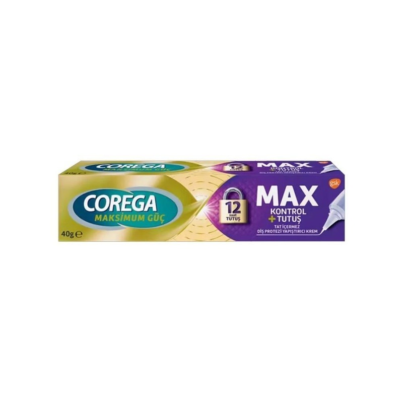 Corega MAX Kontrol + Tutu_ Di_ Protezi Yap_trc Krem 40g – Secure Denture Adhesive Cream for Comfortable Fit